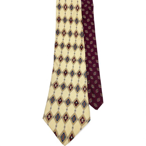 Tommy Hilfiger Silk Tie Burgundy Beige Baroque Paisley - Picture 1 of 6